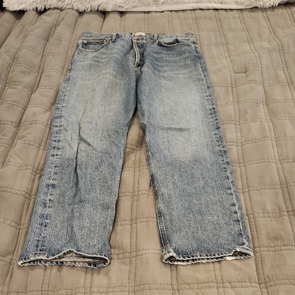 Agolde Women's High Rise 90's Light Blue Button Fly Jeans Size 32!